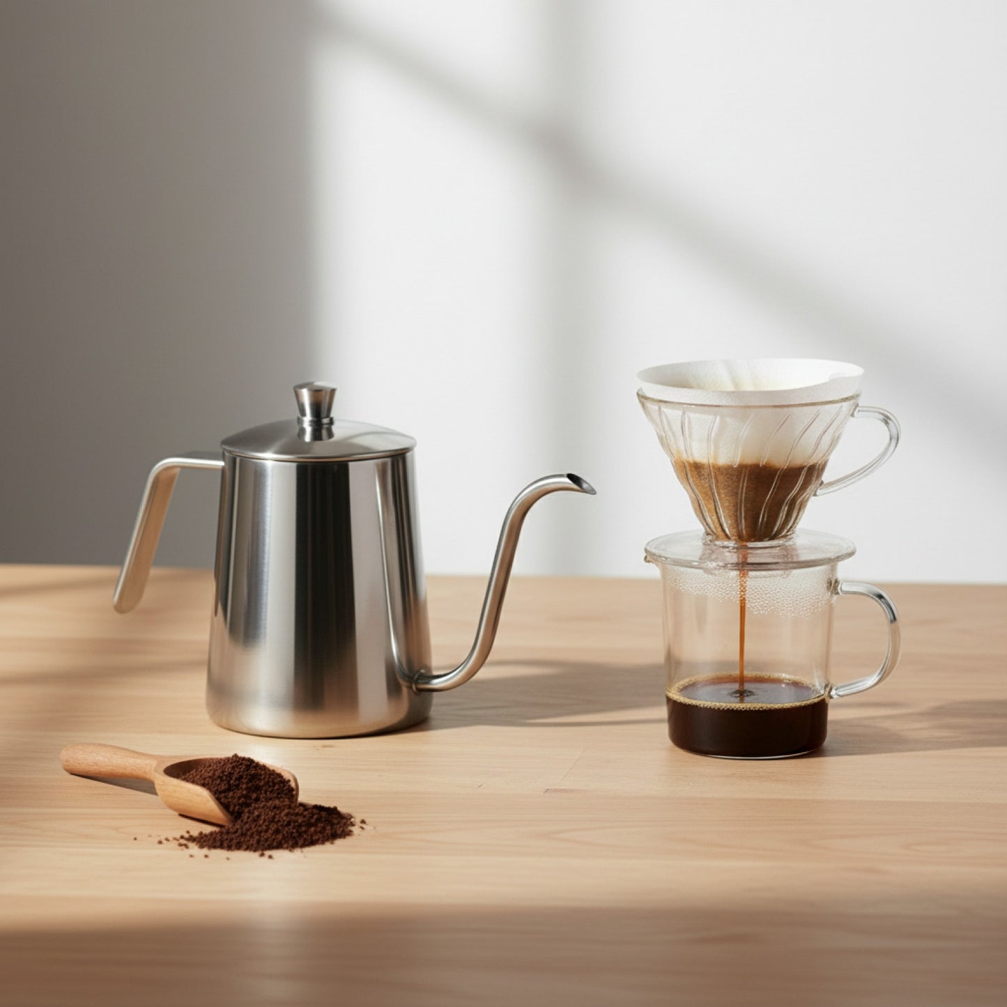 Bouilloire Col de Cygne 350ml Inox - Idéale pour Barista Maison & Café Goutte à Goutte