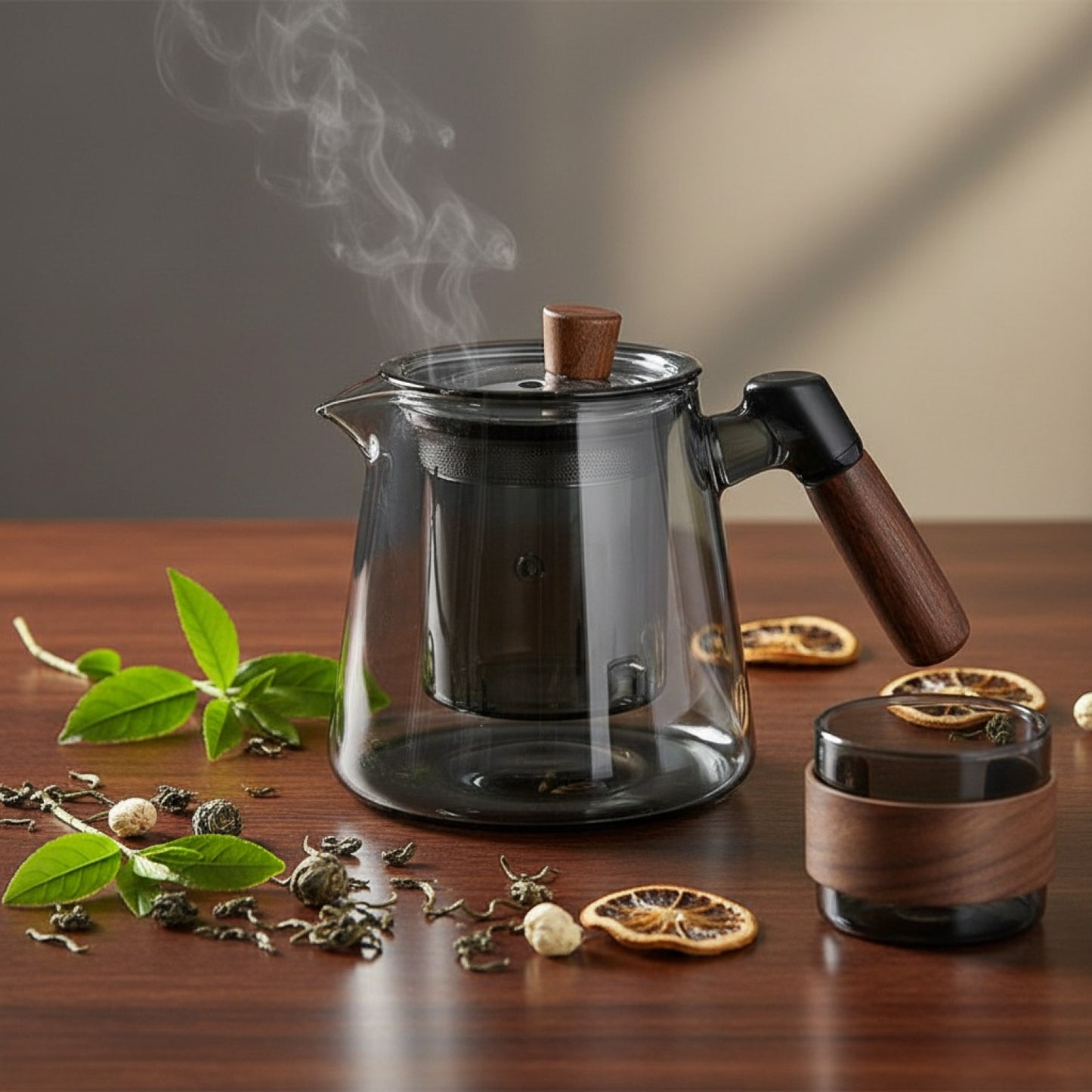 Théière en Verre avec Poignée Latérale et Filtre - Service à Thé Kung Fu