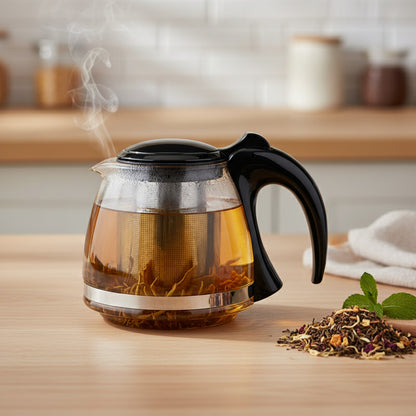 Théière en Verre Créative 750ml avec Infuseur Amovible