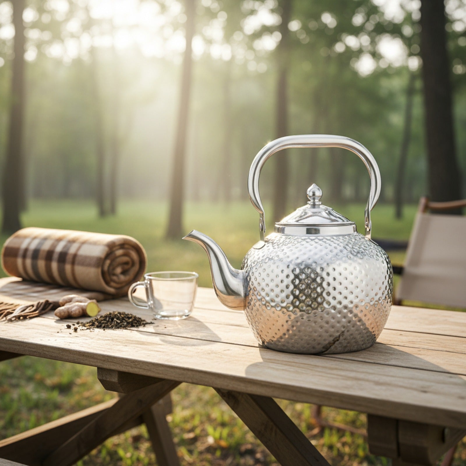 Théière Sphérique Inox 2L avec Filtre - Idéale Maison & Camping