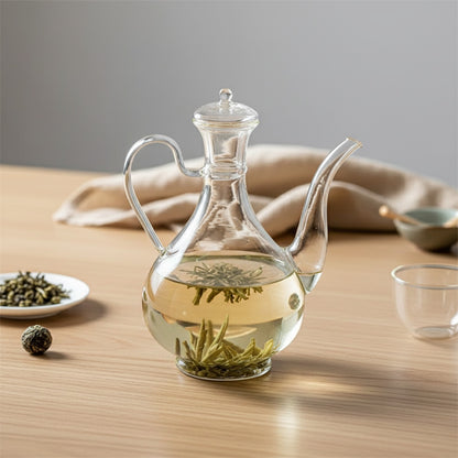 Théière en Verre 500ml - Résistante à la Chaleur pour Infusion de Thé Vert et Oolong