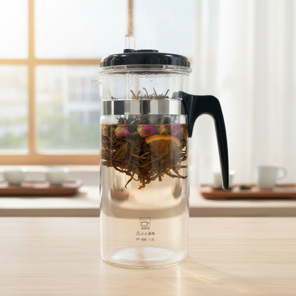 Théière KAMJOVE en Verre Résistant à la Chaleur avec Infuseur à Une Touche