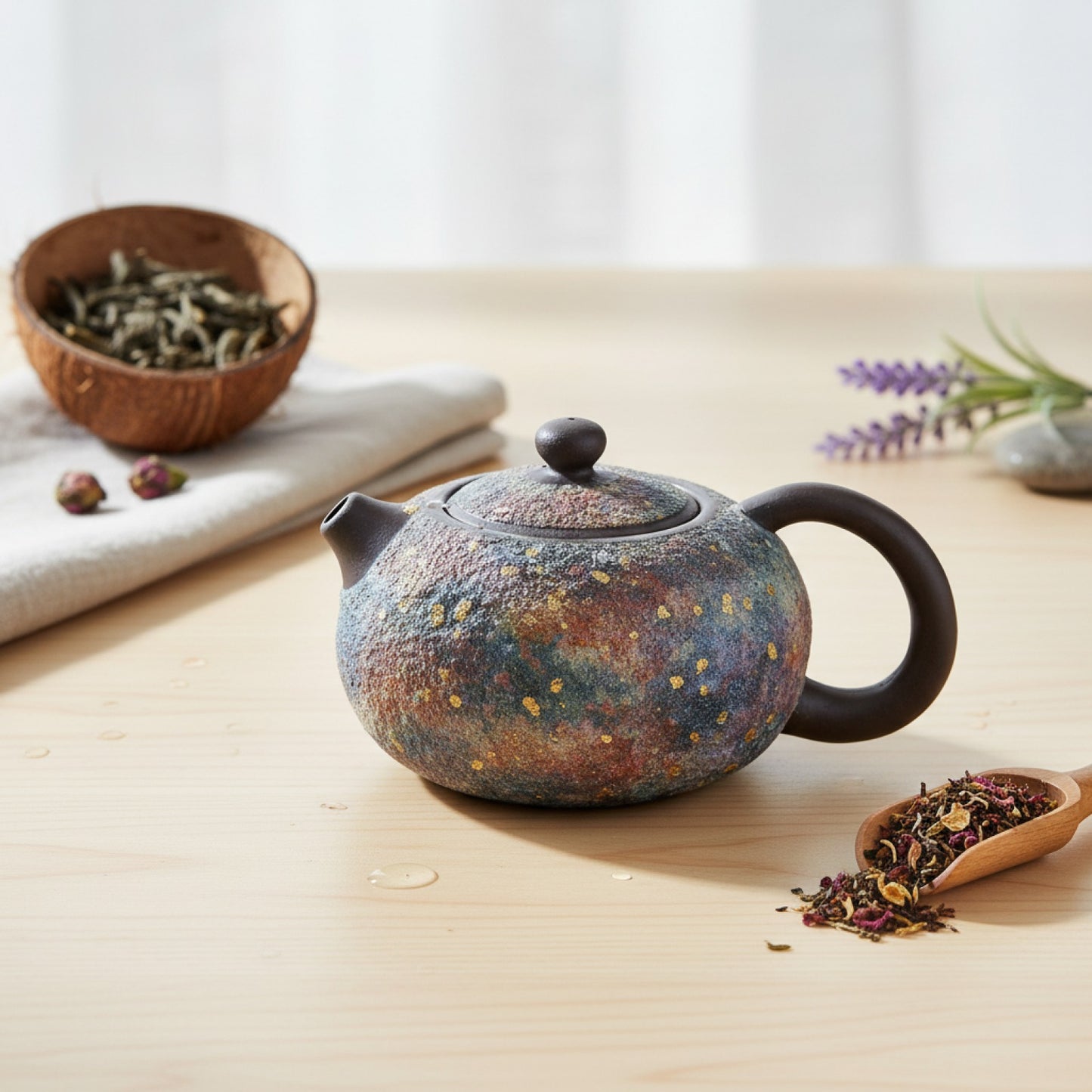 Théière Chinoise Jianzhan Faite Main - Design Rétro Xishi en Céramique Colorée