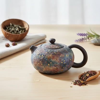 Théière Chinoise Jianzhan Faite Main - Design Rétro Xishi en Céramique Colorée