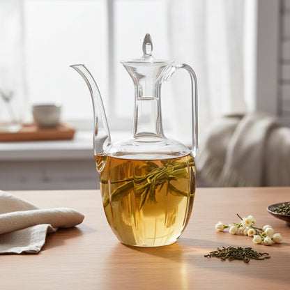 Théière en Verre Borosilicate 1000ml avec Filtre - Résistante à la Chaleur