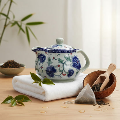 Grande Théière en Céramique Bleue et Blanche Jingdezhen - 260ml à 1000ml