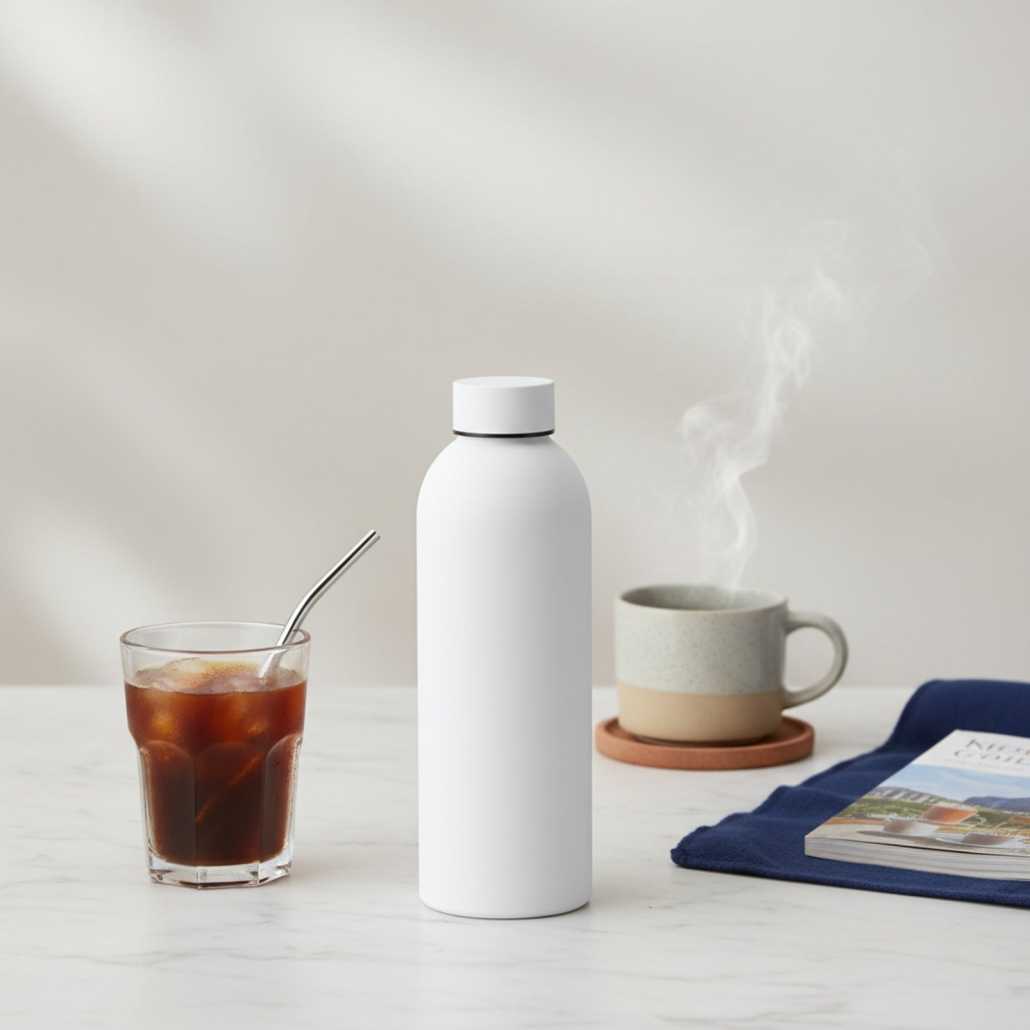 Bouteille Isotherme Inox 500ml - Tasse Café Glacé Portable pour Voyage
