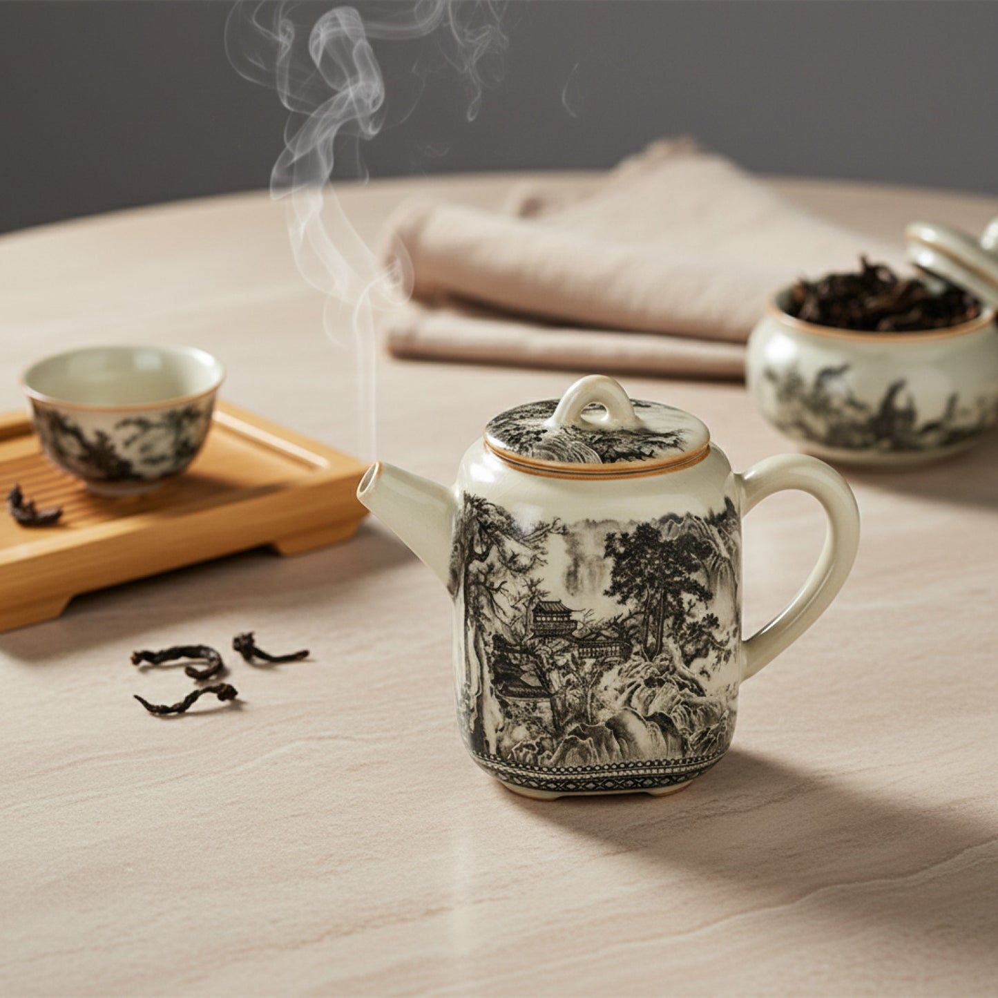 Théière Vintage Ru Kiln 180ml - Design Paysage & Bouilloire à Thé