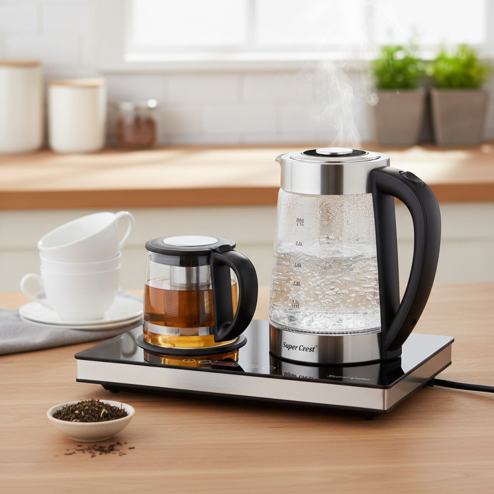Bouilloire Électrique en Verre 2,5L avec Écran LCD - Design Chic pour la Cuisine