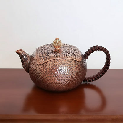 Bouilloire Artisanale en Cuivre - Théière Vintage pour Service à Thé Kung Fu