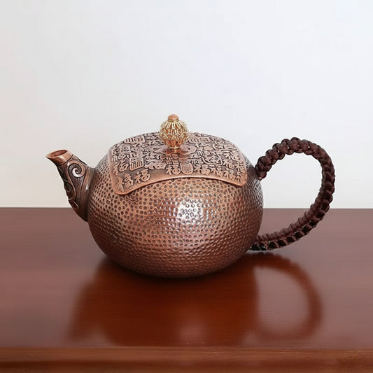 Bouilloire Artisanale en Cuivre - Théière Vintage pour Service à Thé Kung Fu