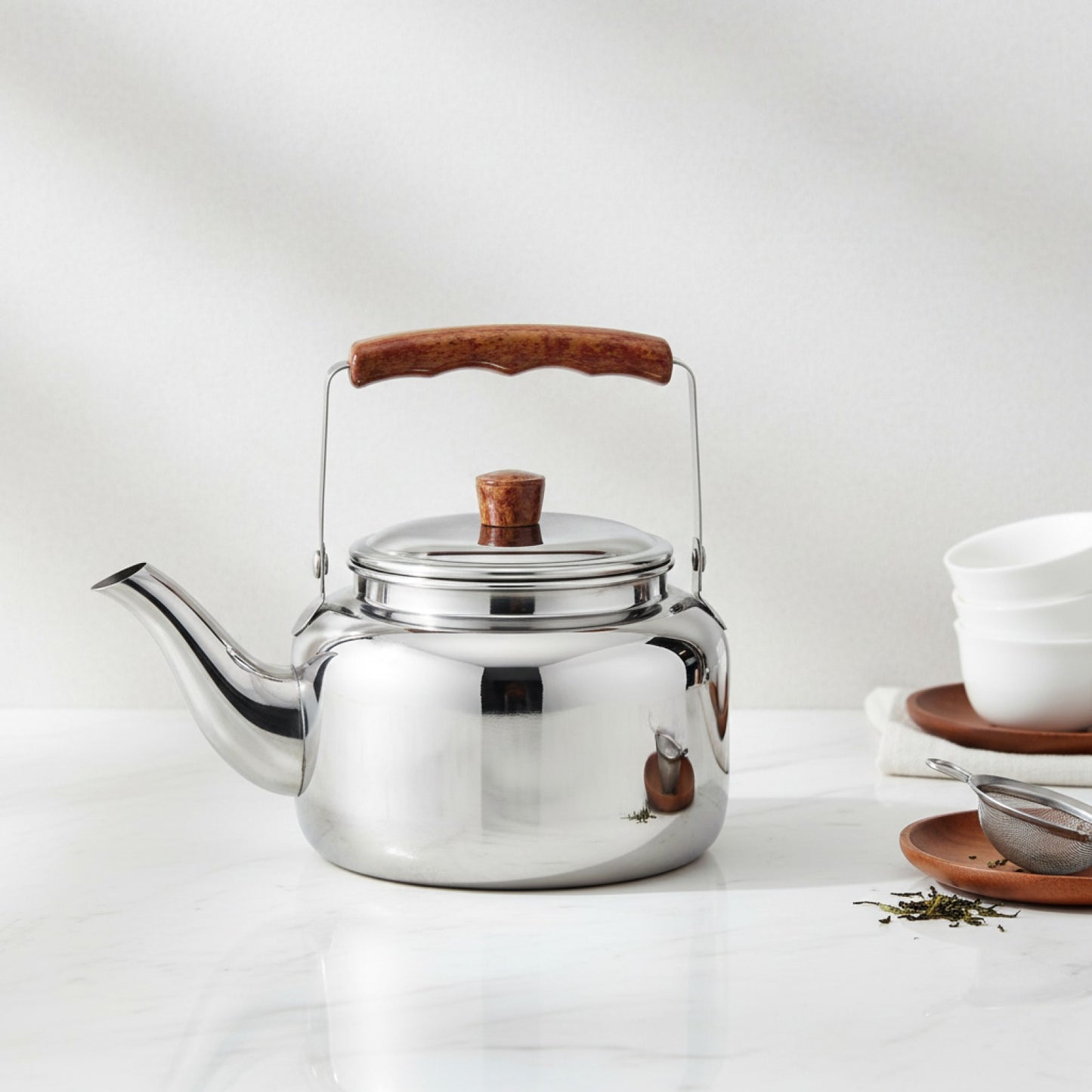 Bouilloire Théière Électrique Inox 1L pour Cuisinière Gaz/Électrique - Idéale Maison & Camping