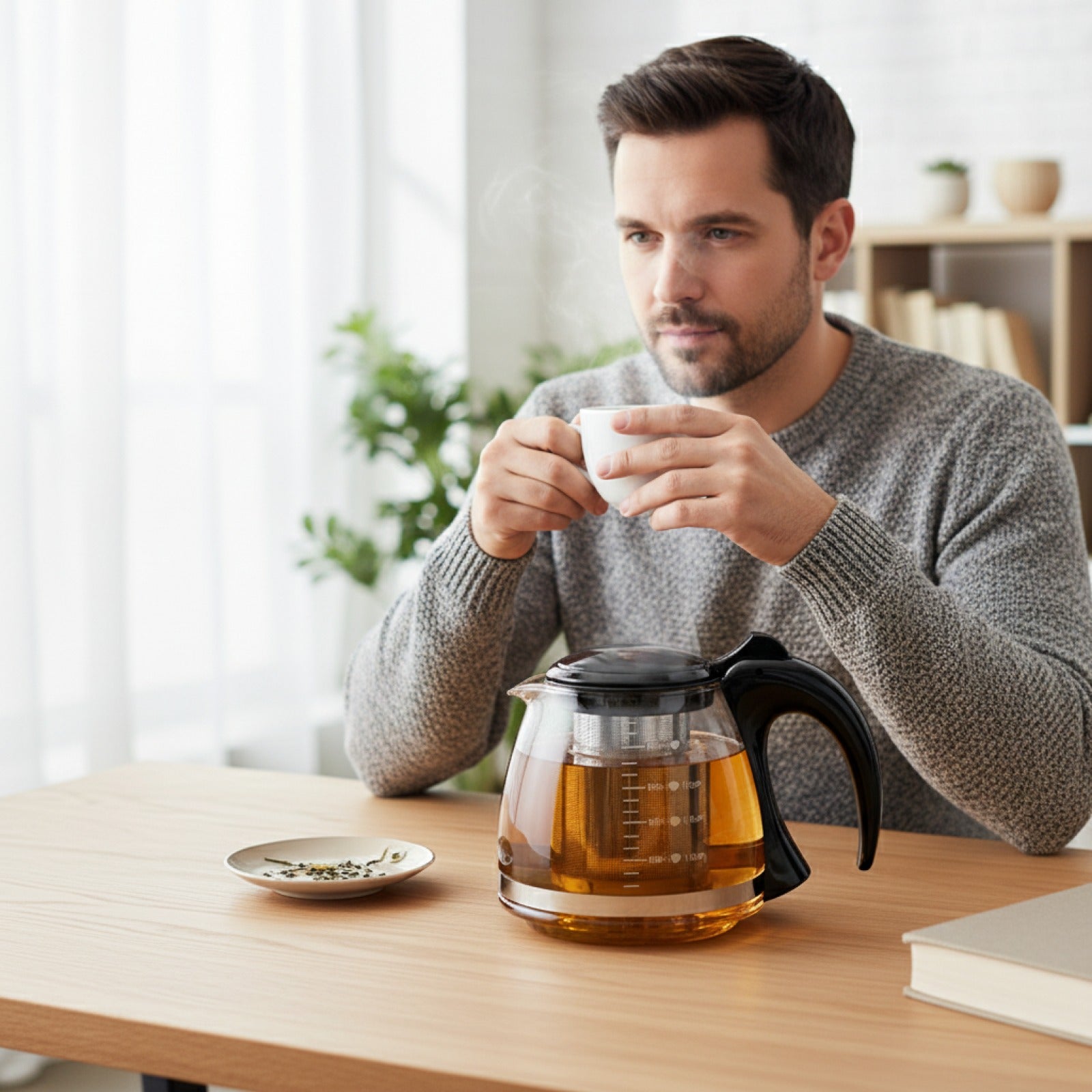 Théière en Verre Créative 750ml avec Infuseur Amovible