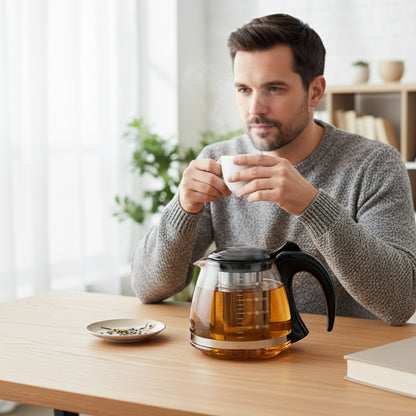 Théière en Verre Créative 750ml avec Infuseur Amovible