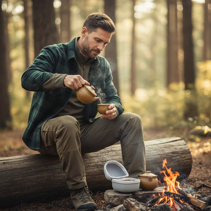 Service à Thé de Voyage Portable : Théière, Marmite et Tasse pour Camping & Outdoor