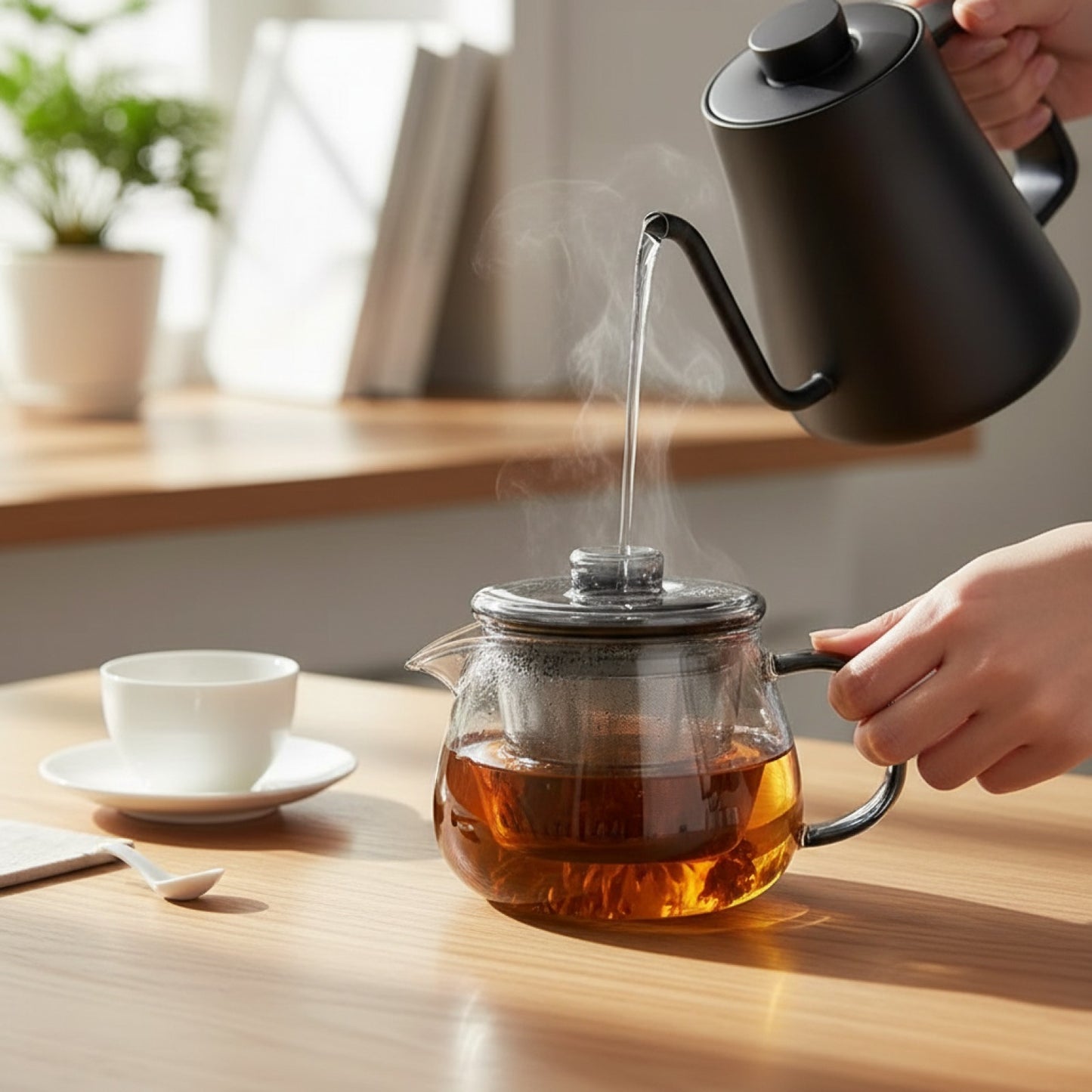Théière en Verre avec Infuseur - Résistante et Pratique