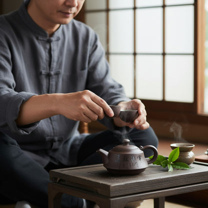Théière Japonaise Vintage en Argile Violette - Service à Thé Kung Fu Artisanal (210ml)