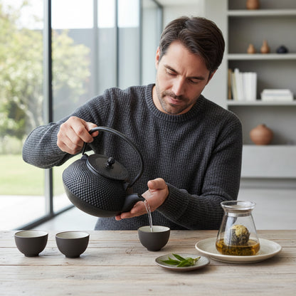 Théière Japonaise en Fonte Émaillée - 600ML - Bouilloire Élégante pour l'Eau Chaude