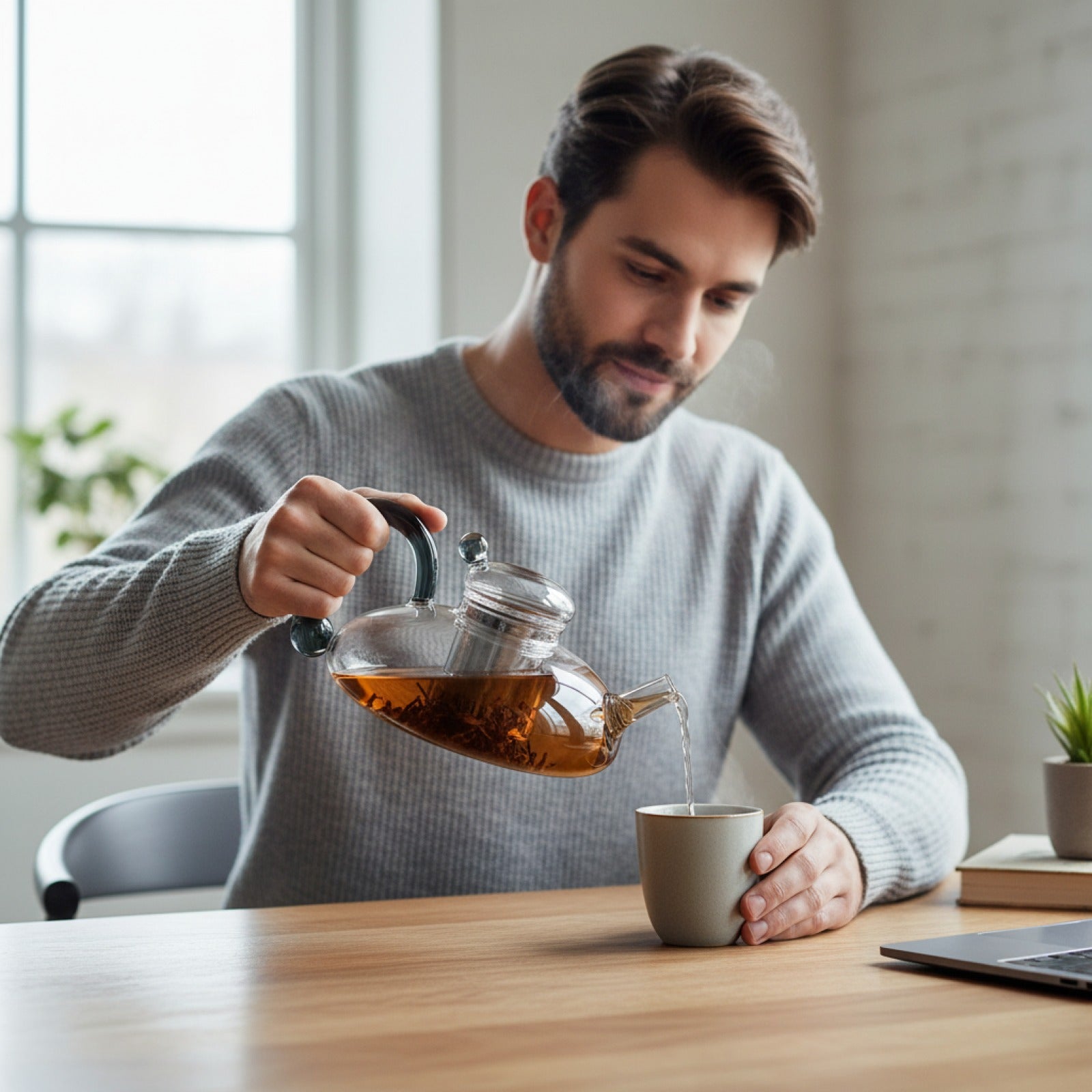 Théière en Verre Transparent avec Infuseur - Élégante et Résistante à la Chaleur