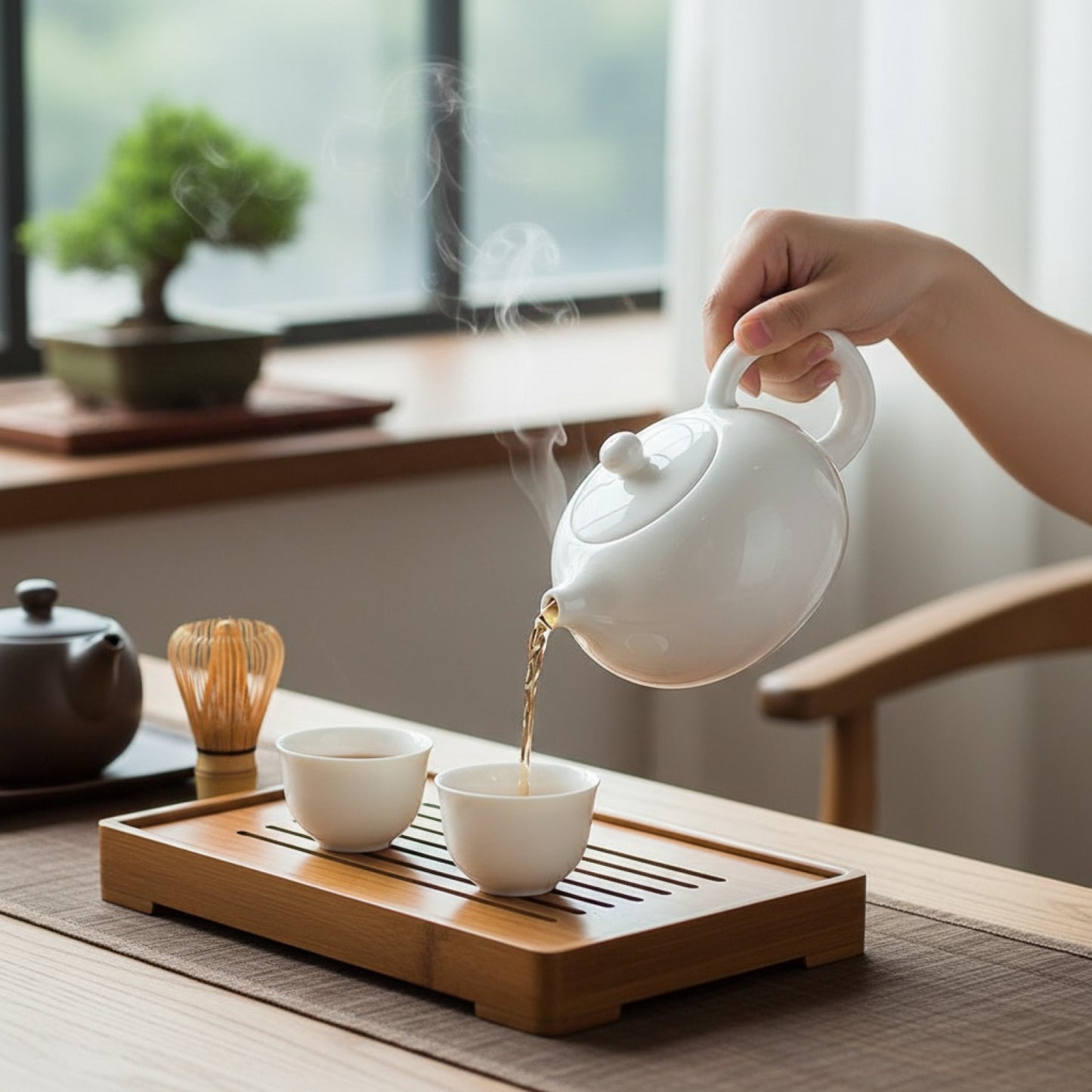 Théière TieGuanYin en céramique blanche, porcelaine de Jade, artisanat fait main
