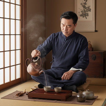 Bouilloire Artisanale en Cuivre - Théière Vintage pour Service à Thé Kung Fu