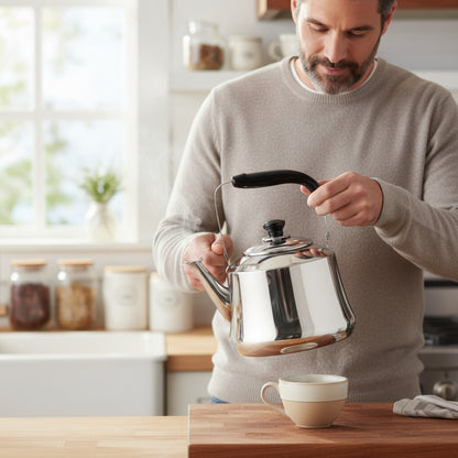 Bouilloire Sifflante 1L en Acier Inoxydable avec Filtre et Poignée Ergonomique