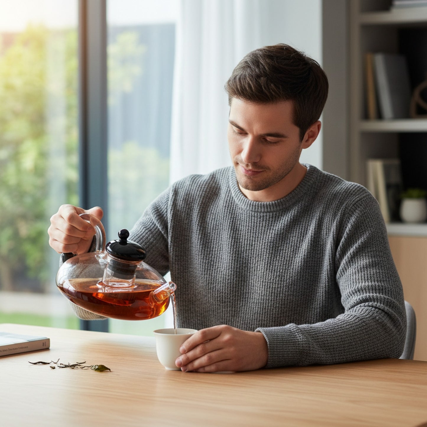 Théière créative en verre 700ml avec filtre - Résistante à la chaleur