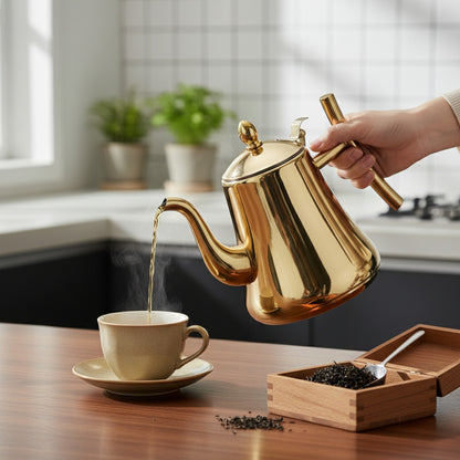 Théière Inox Épaisse avec Infuseur - Bouilloire Design pour Induction