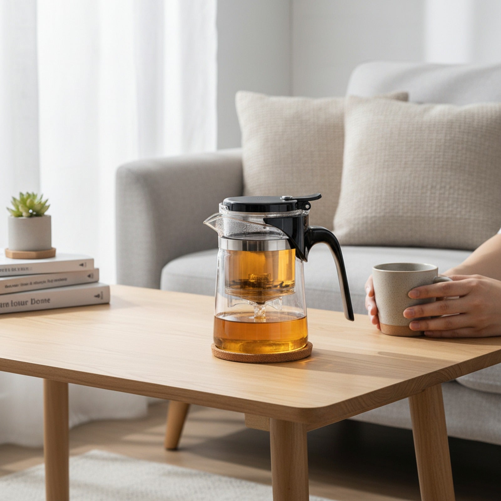 Théière en Verre SAMADOYO Résistante à la Chaleur avec Filtre Intégré