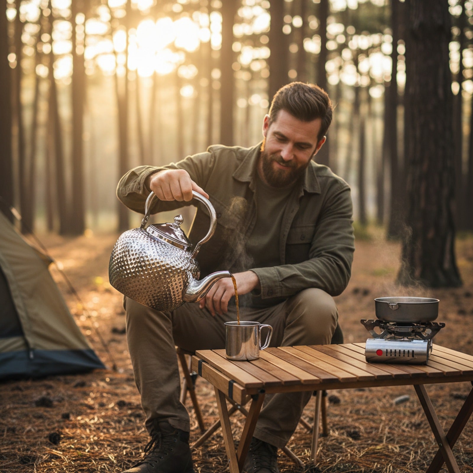 Théière Sphérique Inox 2L avec Filtre - Idéale Maison & Camping