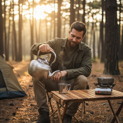 Théière Sphérique Inox 2L avec Filtre - Idéale Maison & Camping