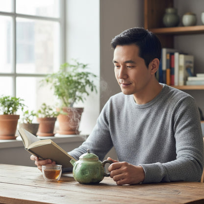Théière en Céramique Verte avec Infuseur - Design Élégant pour vos Pauses Thé