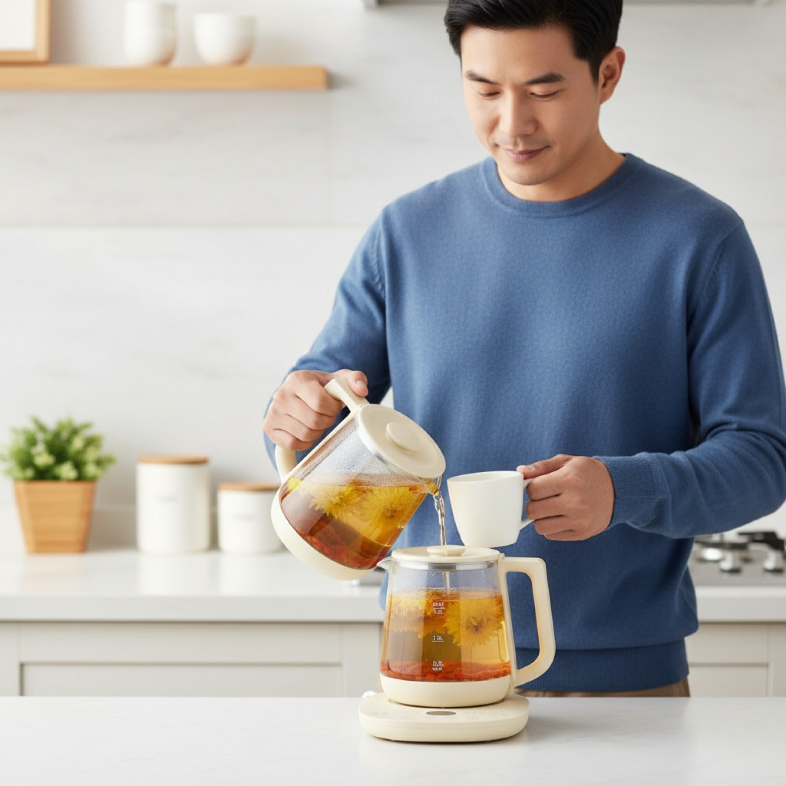 Bouilloire Électrique Verre 1.5L Intelligente - Multifonction Thé & Café