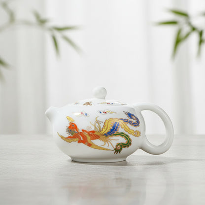 Théière Xishi Dehua en Porcelaine Blanche 230ml - Infuseur à Thé Chinois pour la Maison