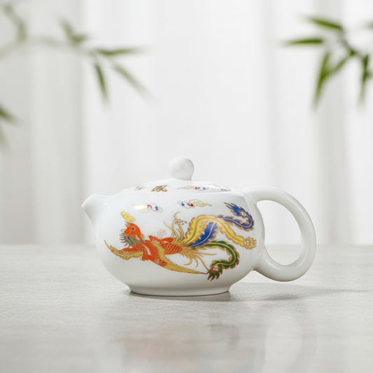 Théière Xishi Dehua en Porcelaine Blanche 230ml - Infuseur à Thé Chinois pour la Maison