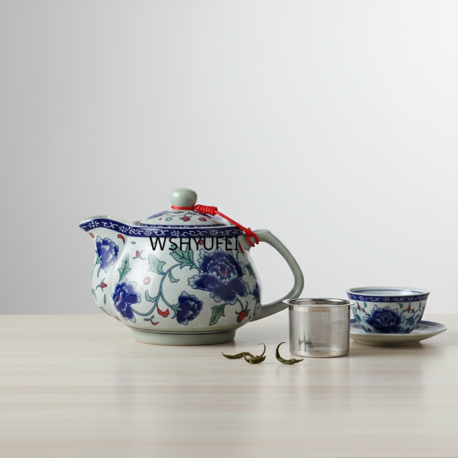 Grande Théière en Céramique Bleue et Blanche Jingdezhen - 260ml à 1000ml