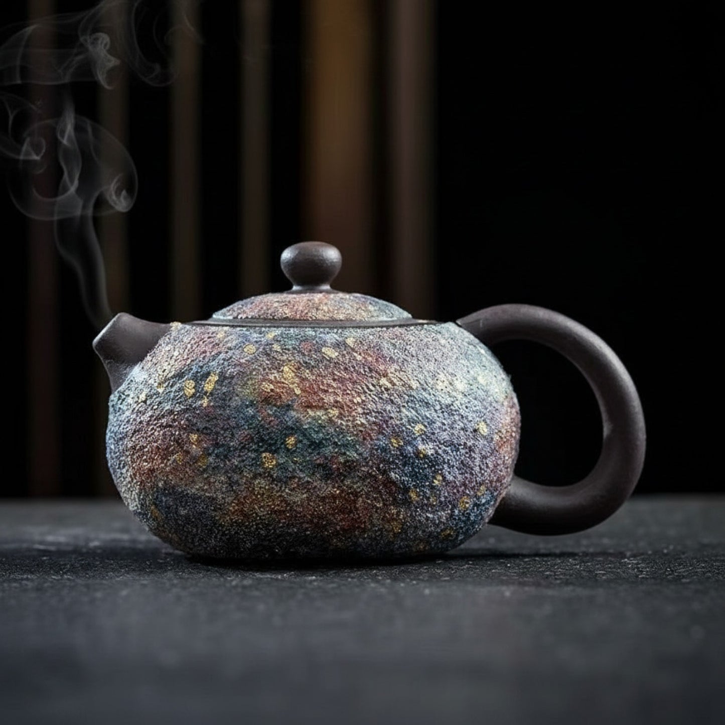 Théière Chinoise Jianzhan Faite Main - Design Rétro Xishi en Céramique Colorée