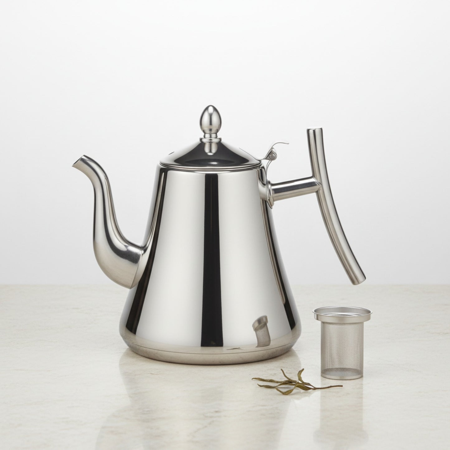 Théière Inox 2L avec Passoire Amovible - Idéale pour Thé Kung Fu, Puer & Oolong