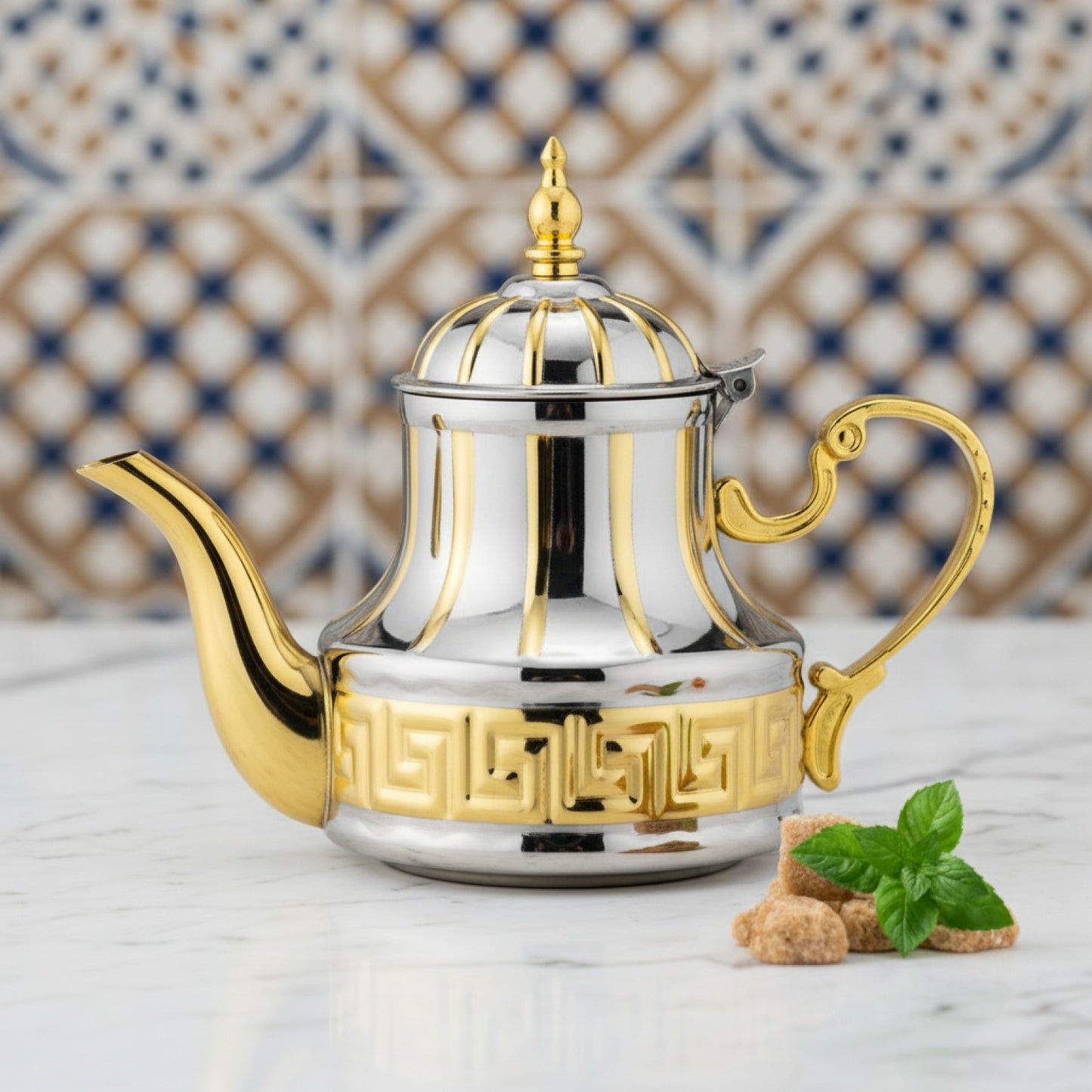 Théière Arabe 800ml en Acier Inoxydable - Style Ethnique pour Maison & Hôtel