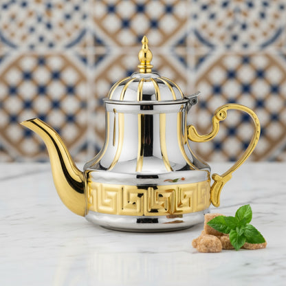 Théière Arabe 800ml en Acier Inoxydable - Style Ethnique pour Maison & Hôtel