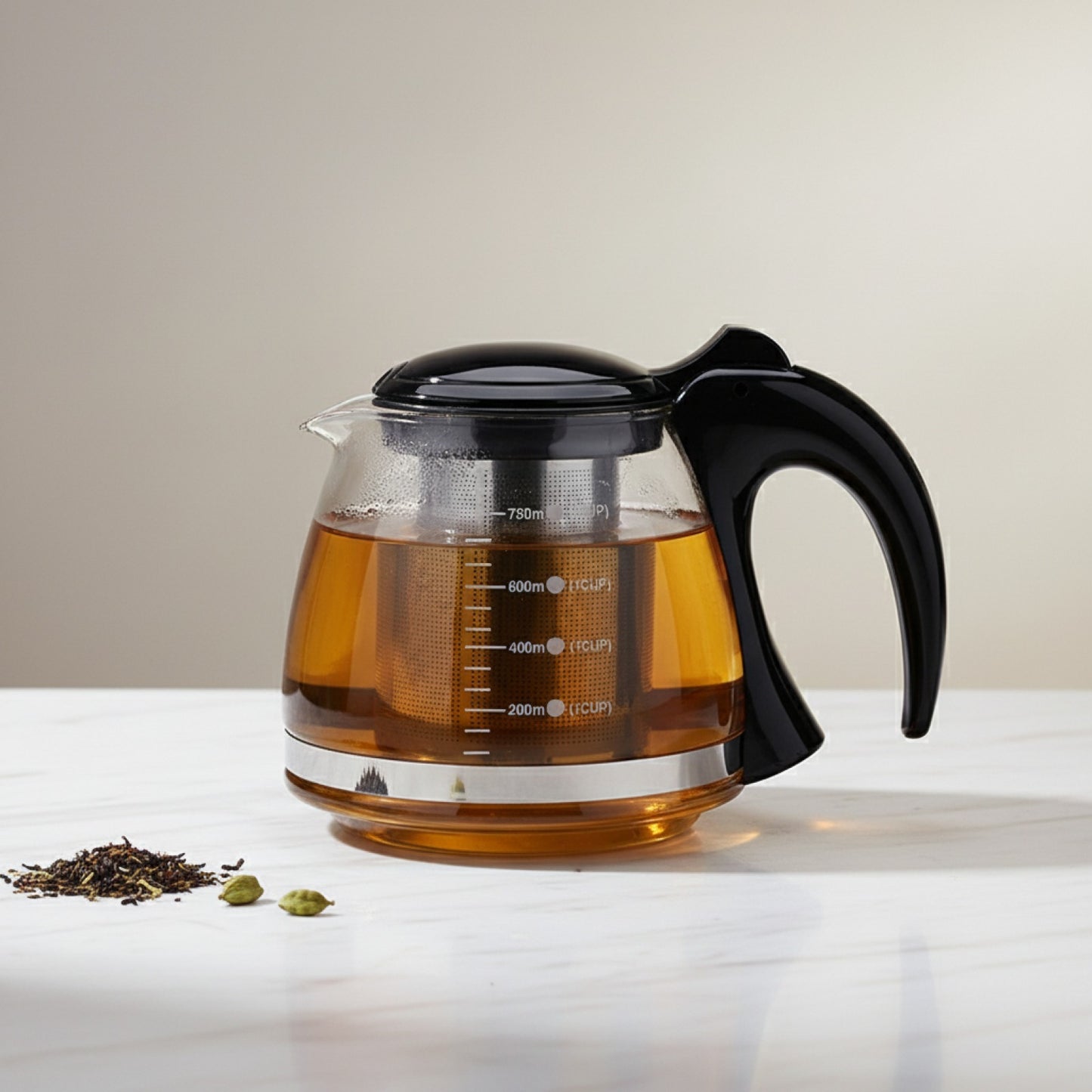 Théière en Verre Créative 750ml avec Infuseur Amovible